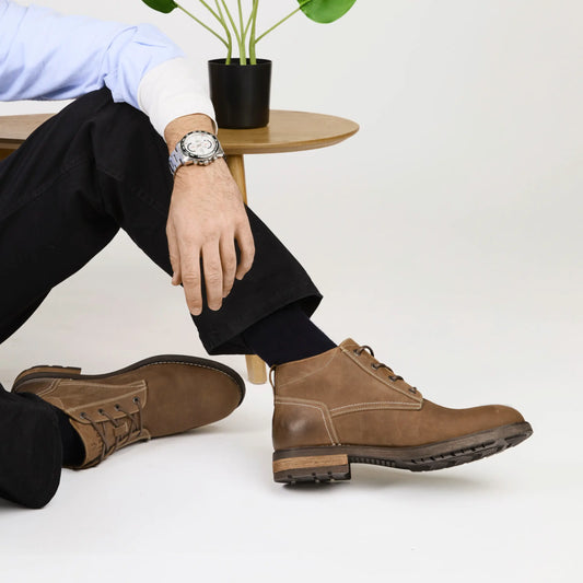 Botin Mid Cuero Hombre Torri - Tabaco