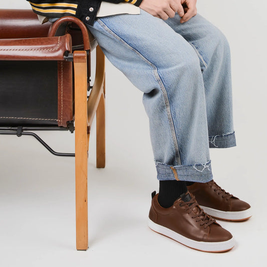 Zapatilla Cuero Hombre Rialto - Cafe