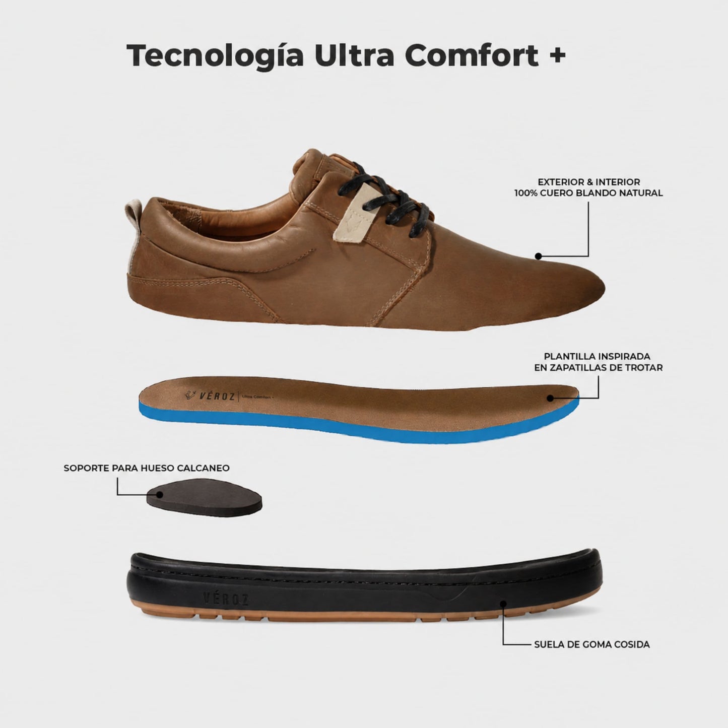 Zapatilla Cuero Hombre Russky - Tabaco