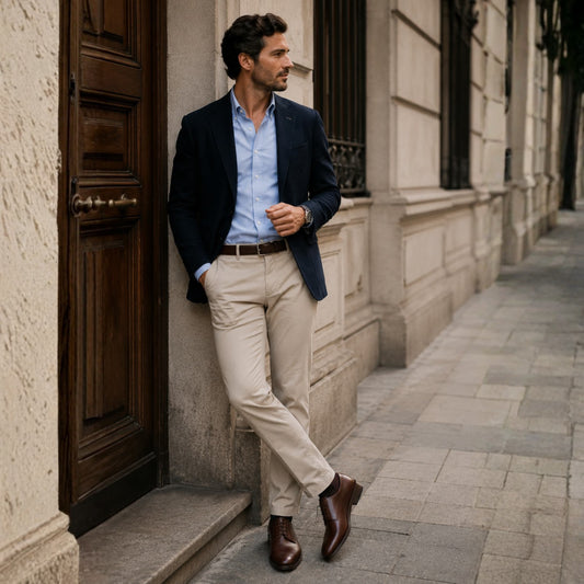 Zapato Cuero Hombre Manhattan Light - Cafe