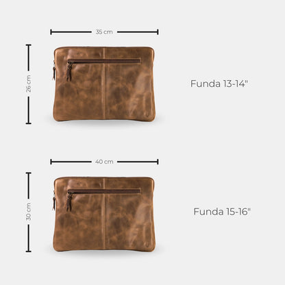 Funda Notebook Cuero Hudson - Tabaco
