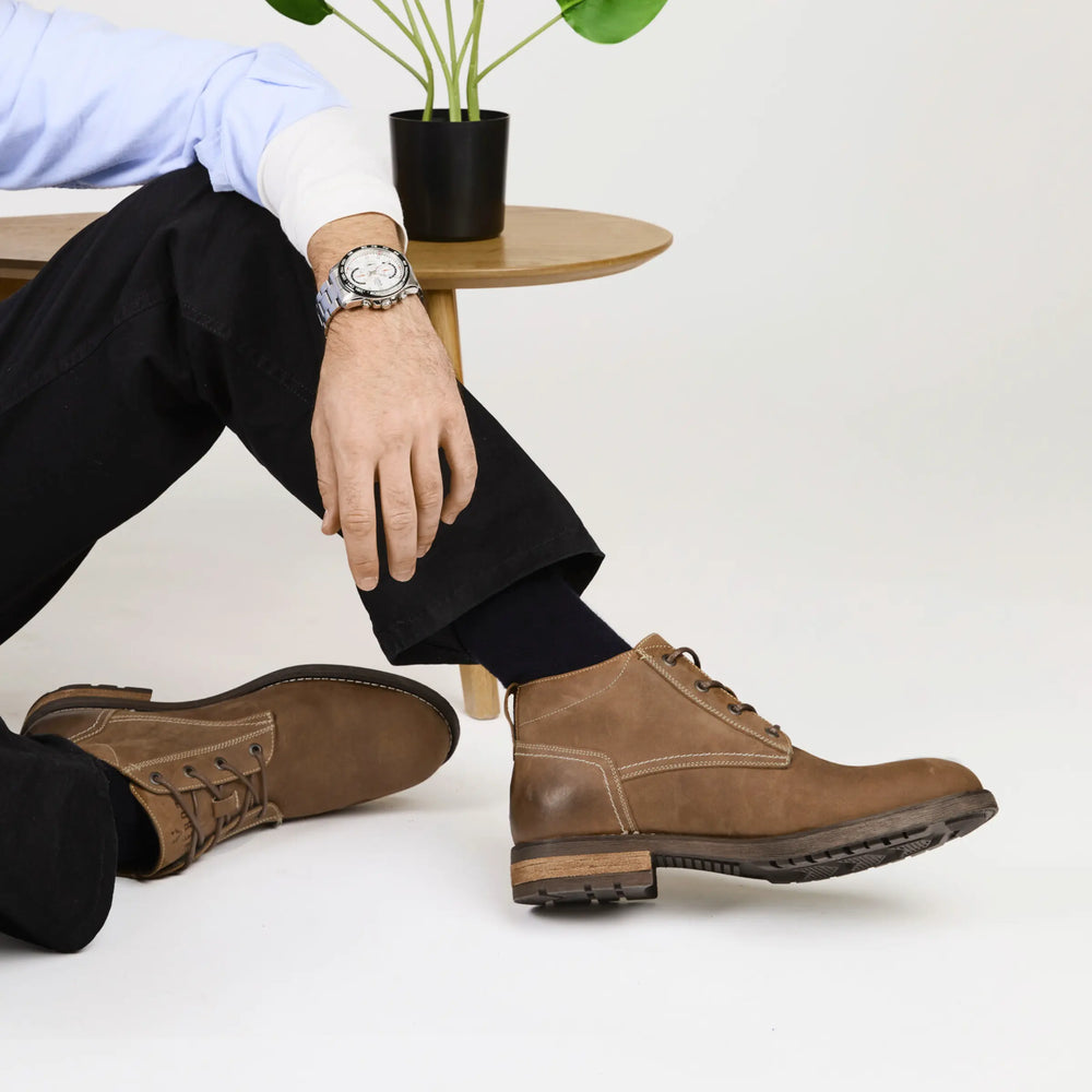 Botin Mid Cuero Hombre Torri - Tabaco