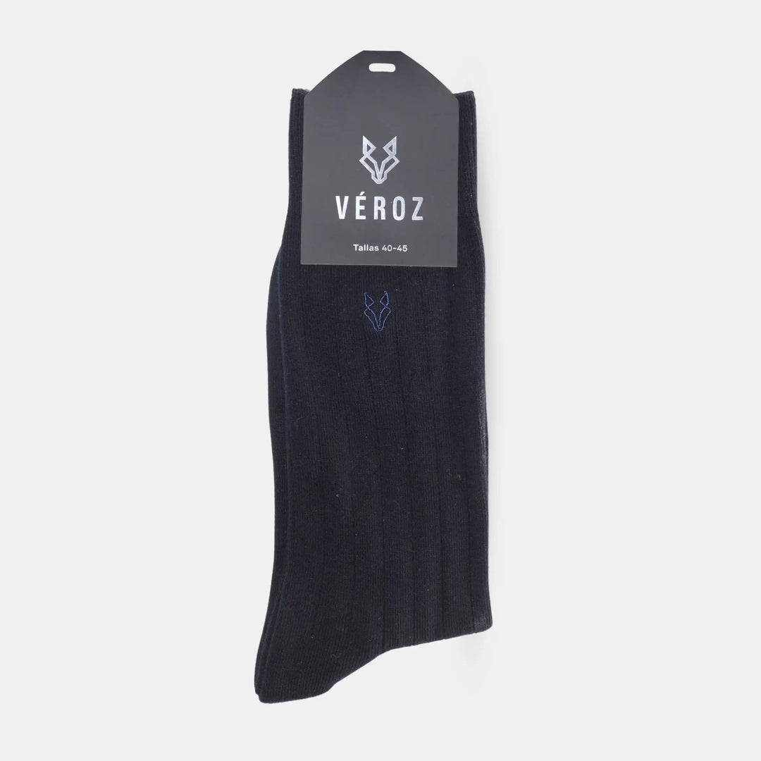 Calcetín Algodón Hombre Formal Liso - Azul
