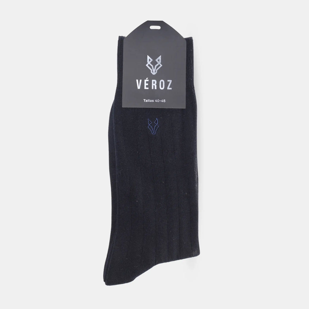 Calcetín Algodón Hombre Formal Liso - Azul