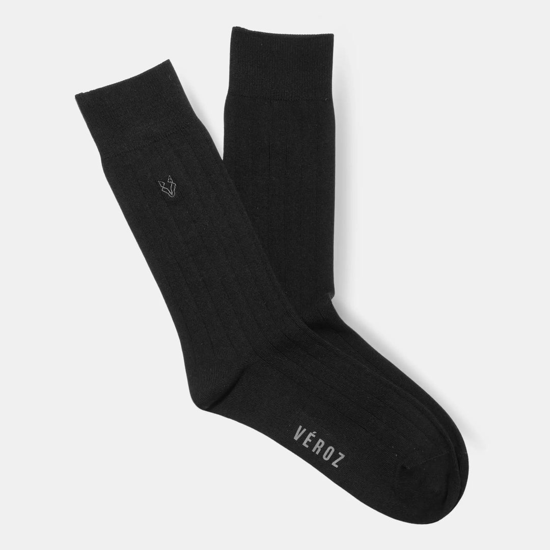 Calcetín Algodón Hombre Formal Liso - Negro