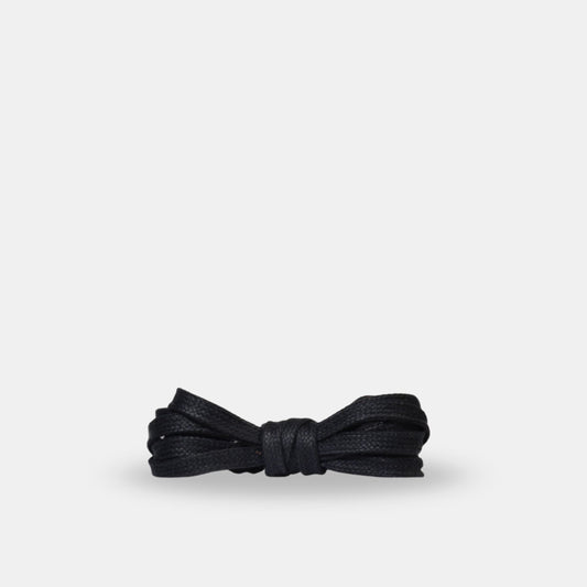 Cordones Algodón Encerado Plano - Negro