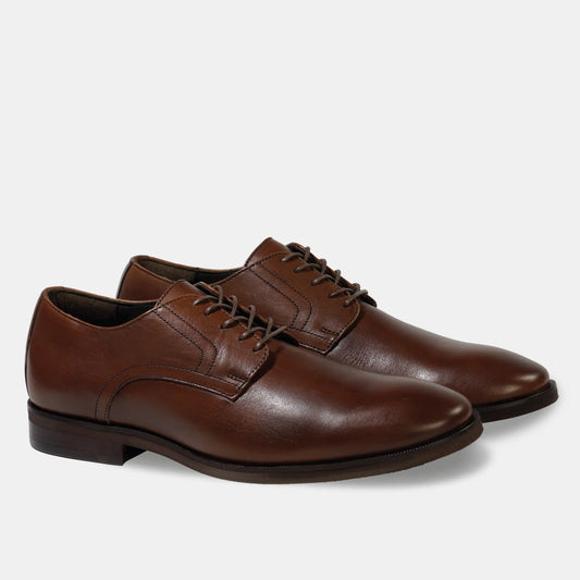 Zapato Cuero Hombre Manhattan - Cafe