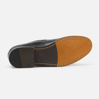 Mocasin Cuero Hombre Mazzini - Negro