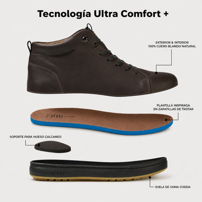 Zapatilla Mid Cuero Hombre Rialto Mid - Chocolate