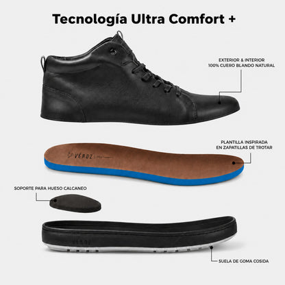 Zapatilla Mid Cuero Hombre Rialto Mid - Negro