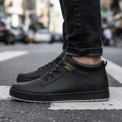 Zapatilla Mid Cuero Hombre Russky Mid - Negro