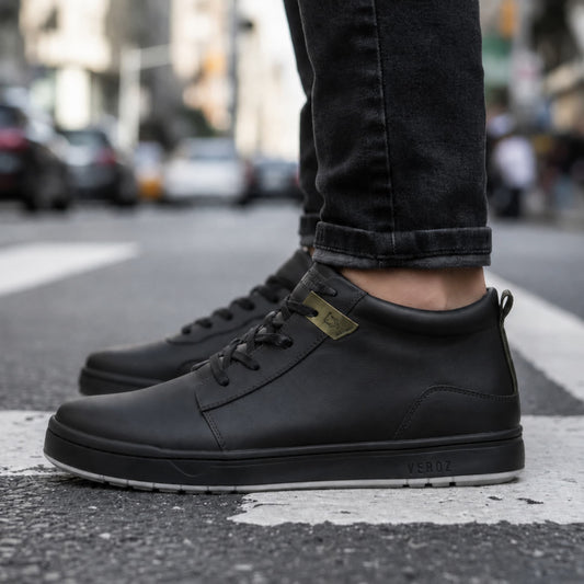 Zapatilla Mid Cuero Hombre Russky Mid - Negro