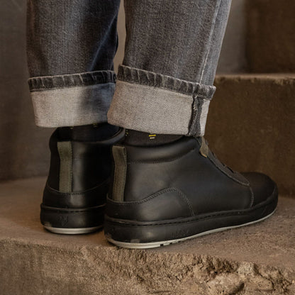 Zapatilla Mid Cuero Hombre Russky Mid - Negro