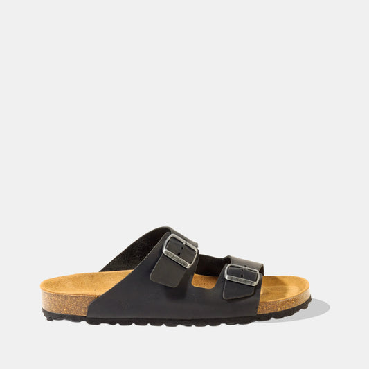 Sandalia Cuero Hombre Neuf - Negro