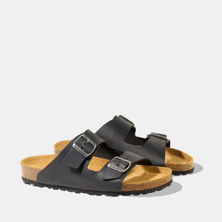 Sandalia Cuero Hombre Neuf - Negro