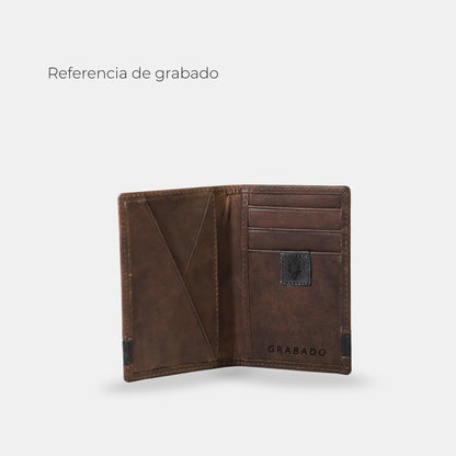 Tarjetero Cuero Nilo - Chocolate