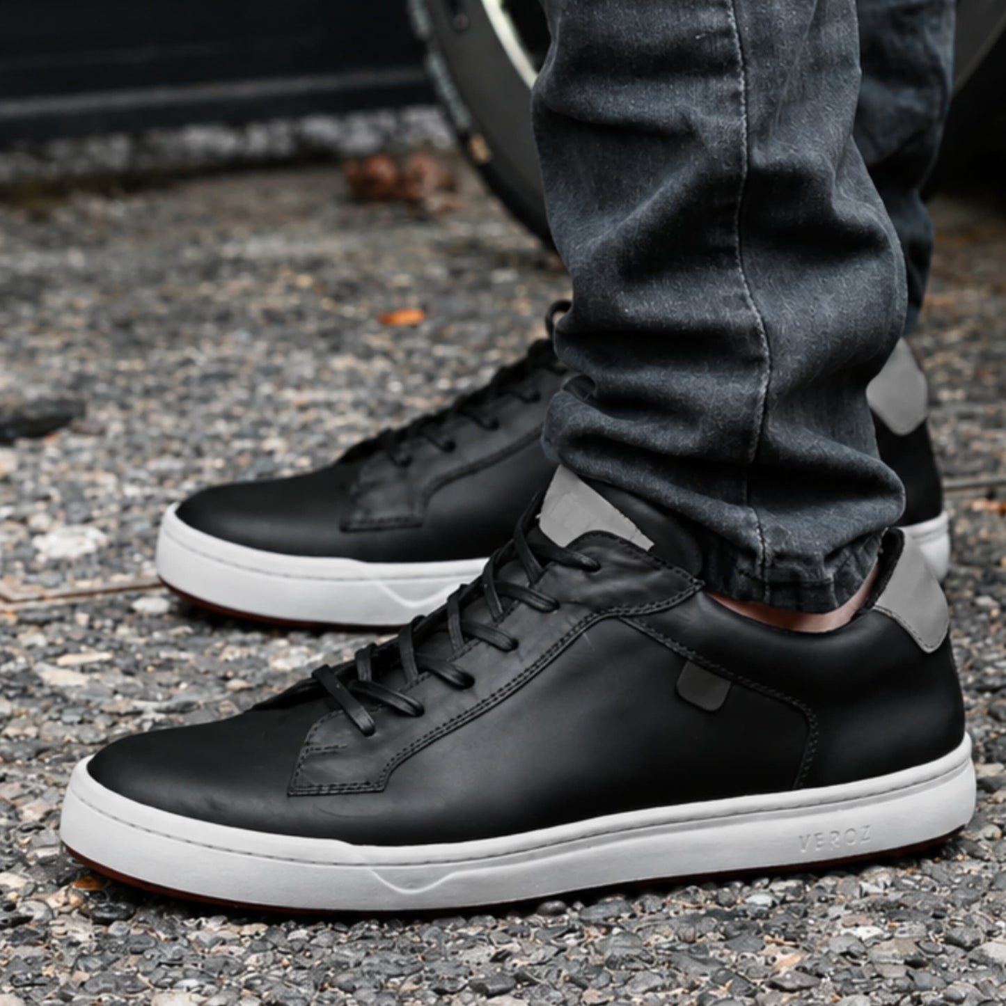 Zapatilla Cuero Hombre Vecchio - Negro