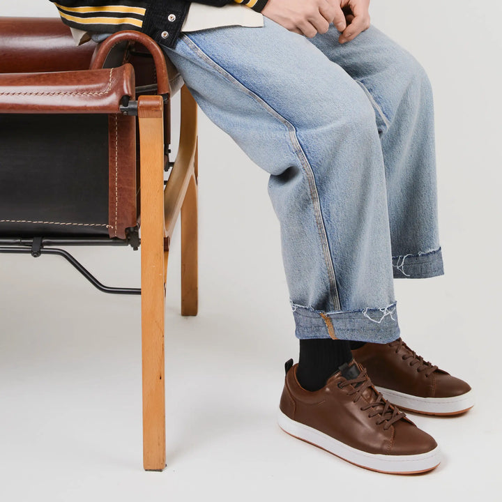 Zapatilla Cuero Hombre Rialto - Cafe