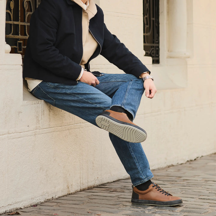 Zapatilla Cuero Hombre Rialto - Tabaco