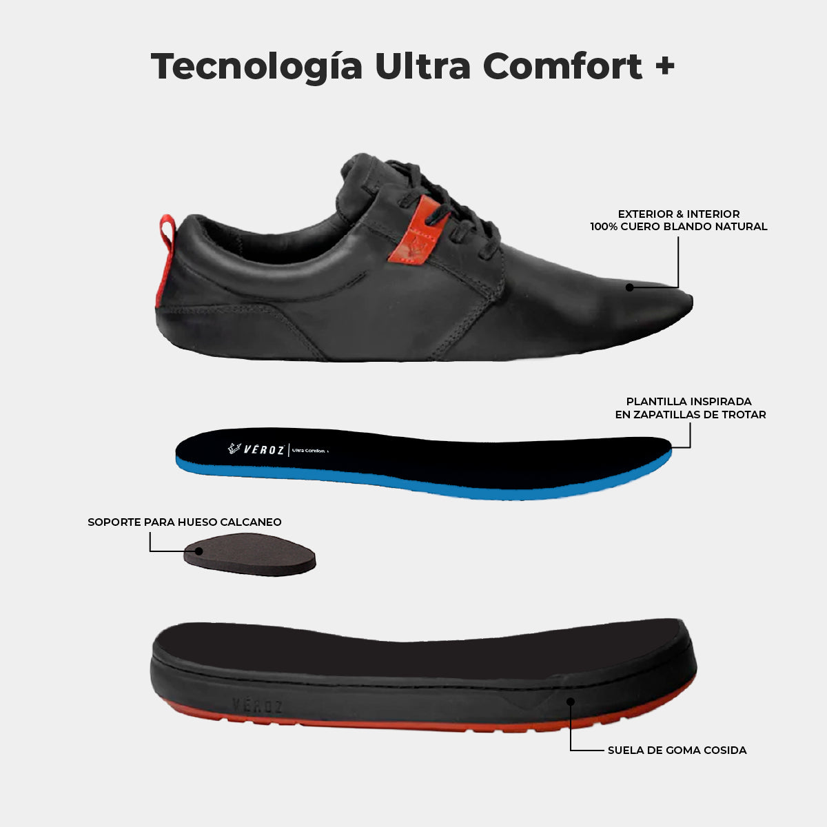 Zapatilla Cuero Hombre Russky - Negro