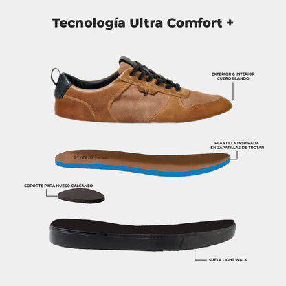 Zapatilla Cuero Hombre Trend Light - Tabaco