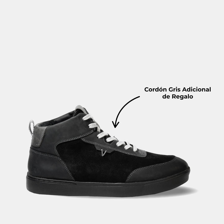 Zapatilla Cuero Hombre Trend Mid Light - Negro