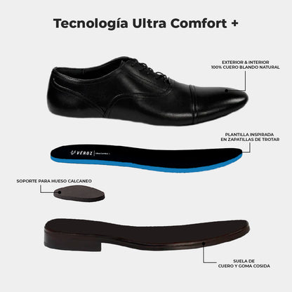 Zapato Cuero Hombre Vittorio - Negro