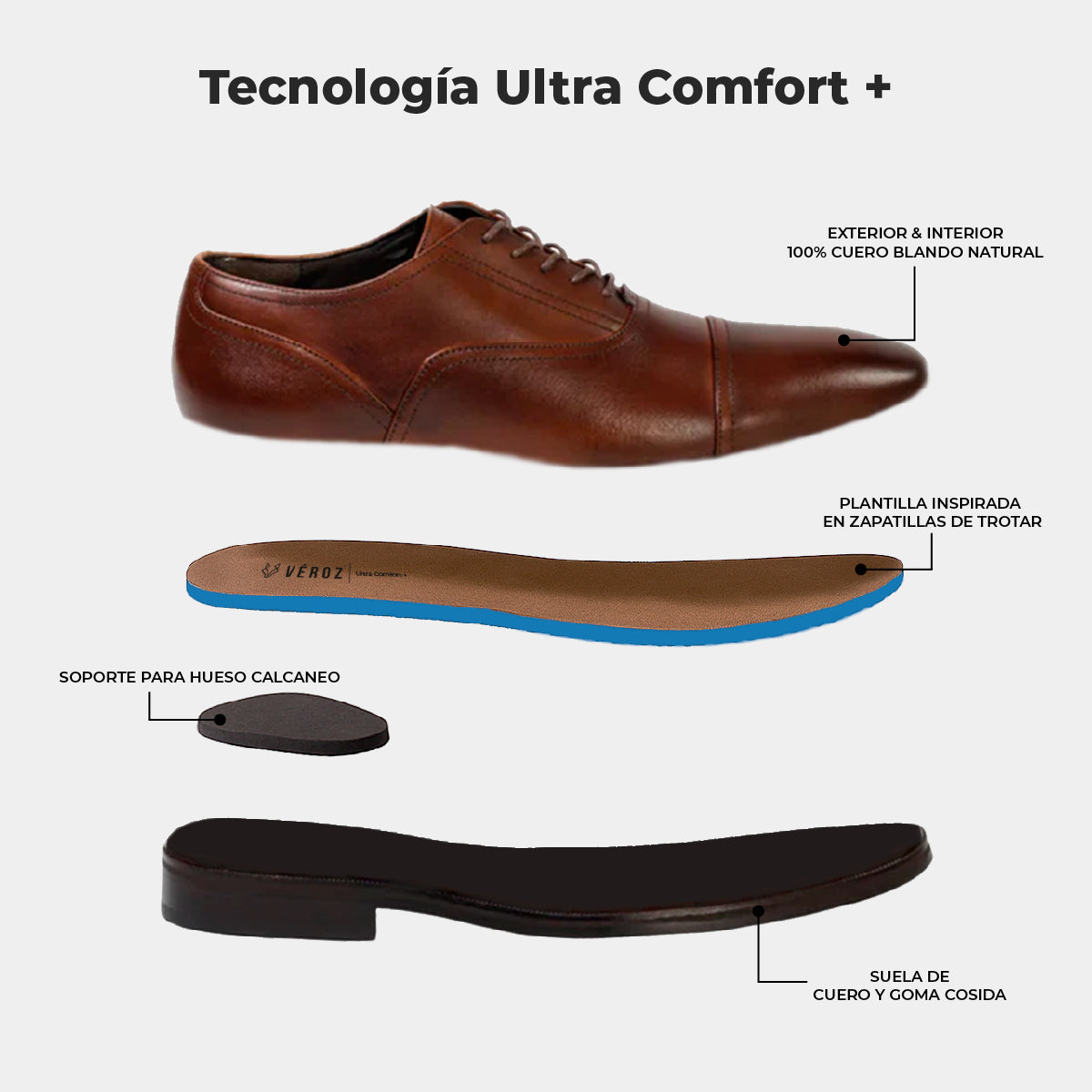 Zapato Cuero Hombre Vittorio - Avellana