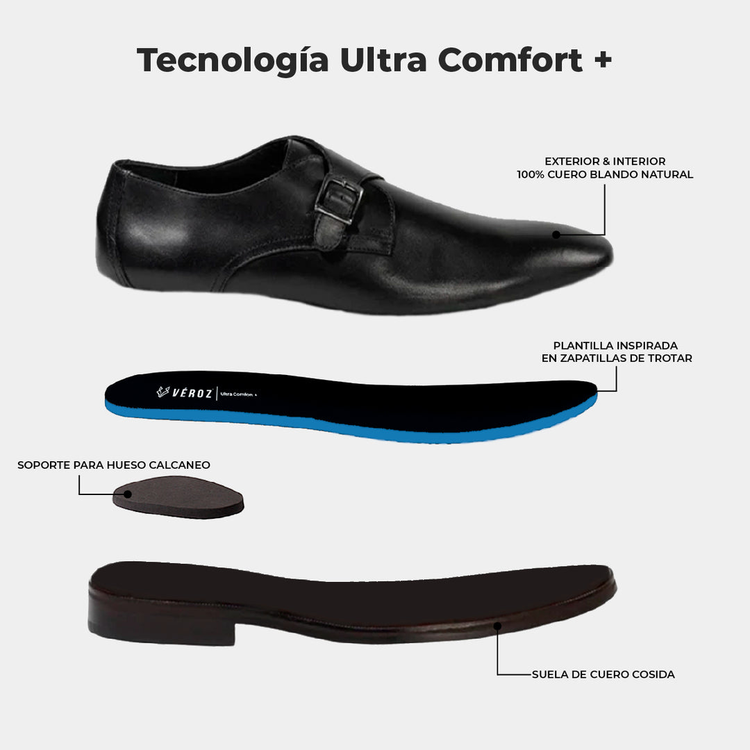 Zapato Cuero Hombre Gran Belt - Negro