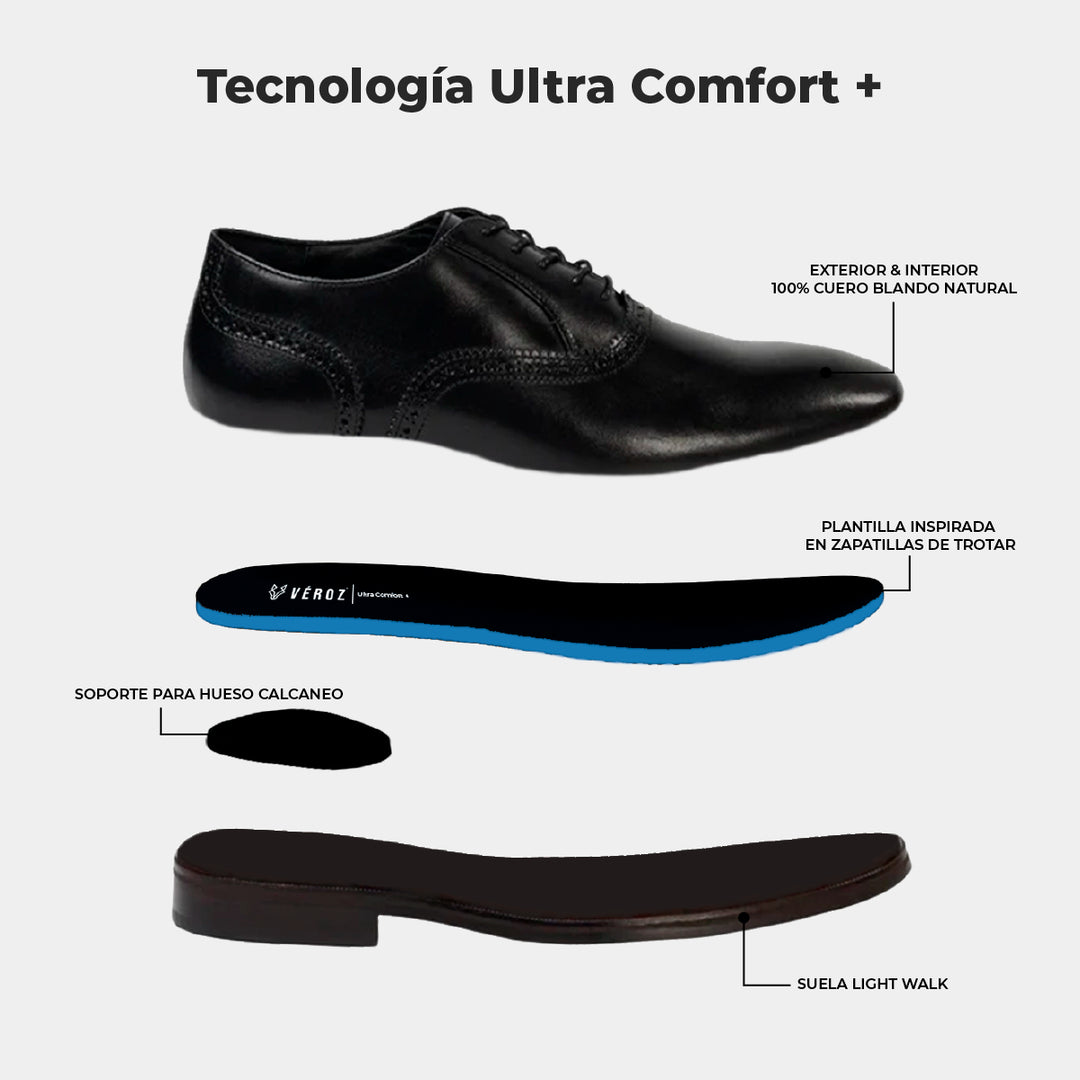Zapato Cuero Hombre Golden Gate Light - Negro