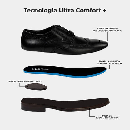 Zapato Cuero Hombre Brooklyn - Negro