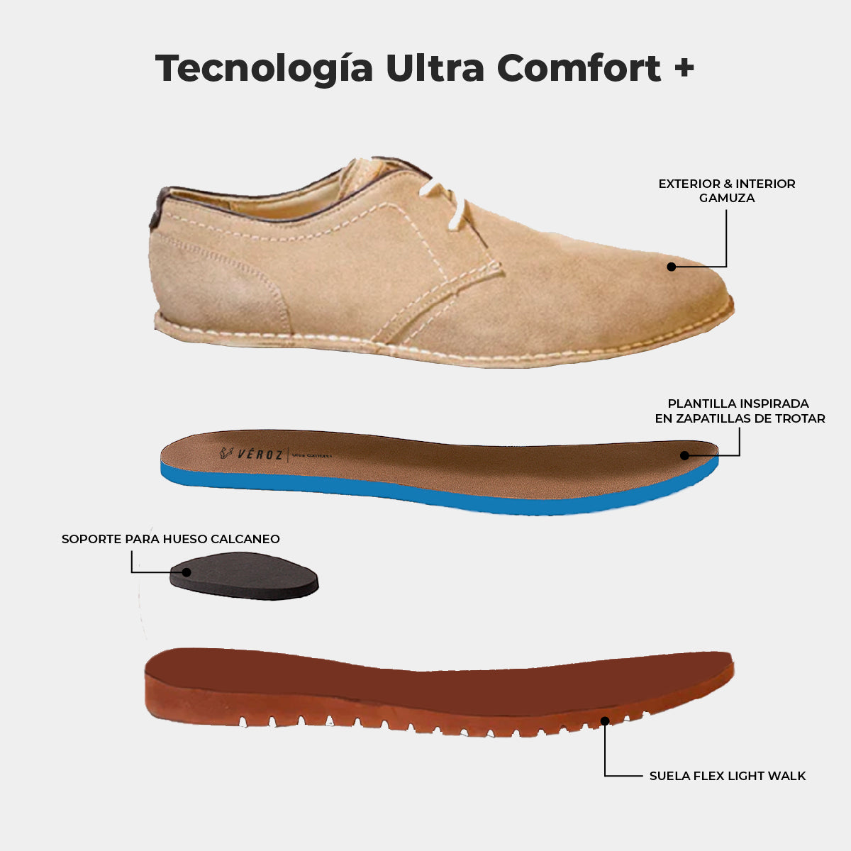 Zapato Cuero Gamuza Hombre Harbour Light - Arena