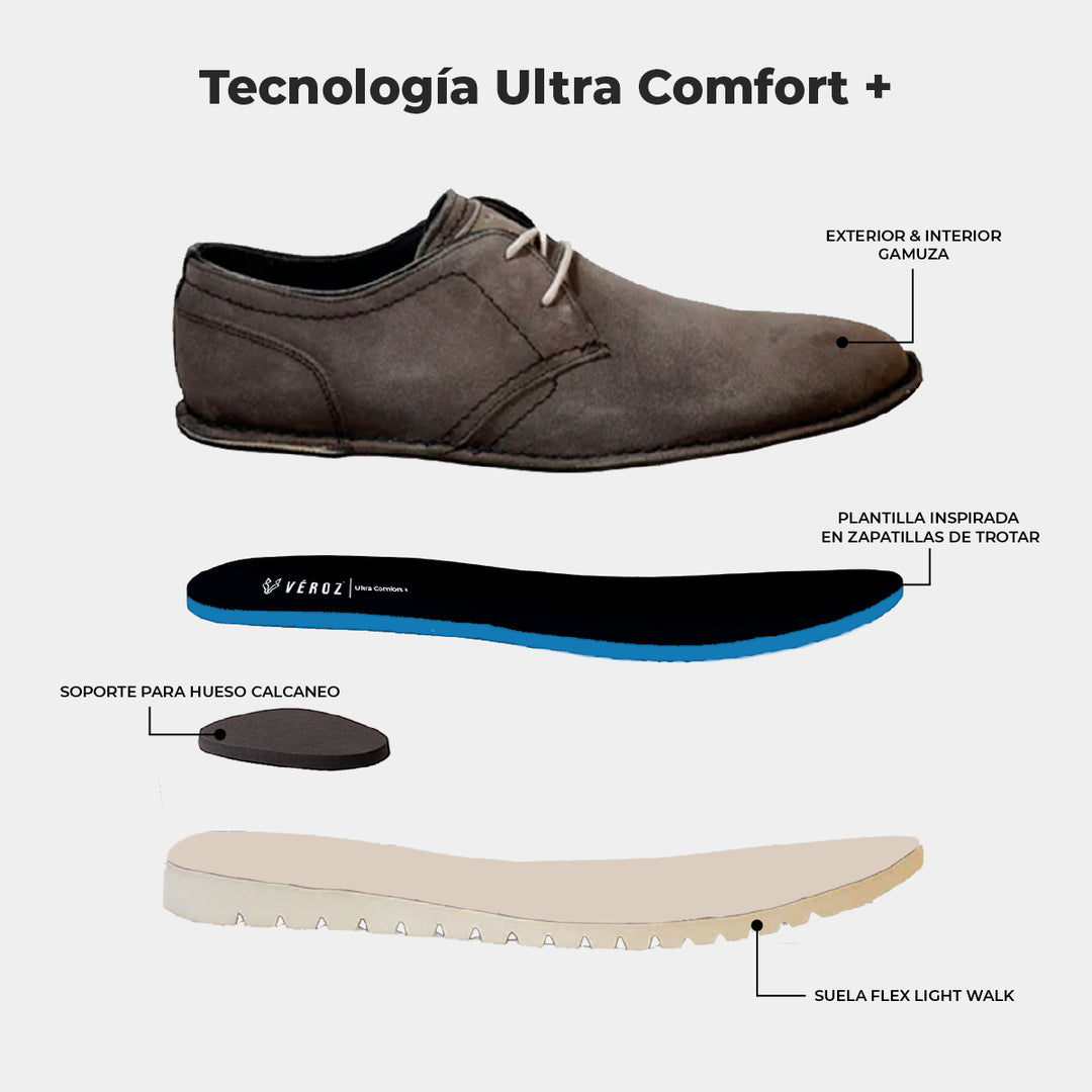 Zapato Cuero Gamuza Hombre Harbour Light - Marengo
