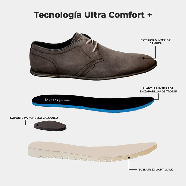 Zapato Cuero Gamuza Hombre Harbour Light - Marengo