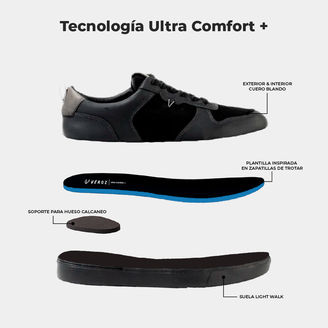 Zapatilla Cuero Hombre Trend Light - Negro