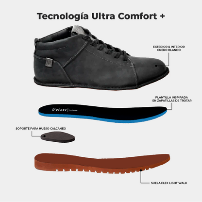 Zapato Mid Cuero Hombre Milenio Mid Light - Negro