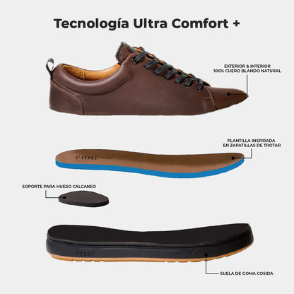 Zapatilla Cuero Hombre Rialto - Chocolate