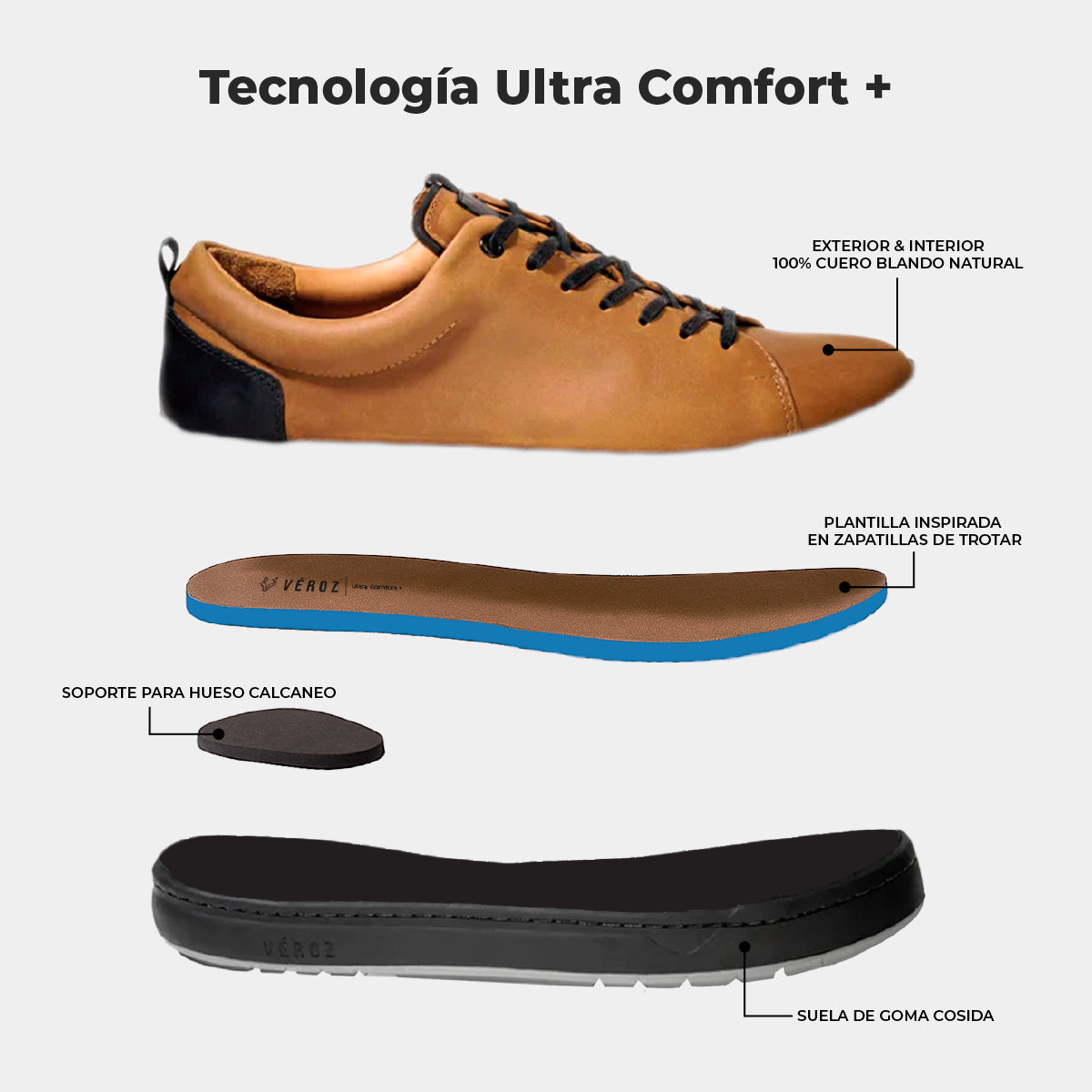 Zapatilla Cuero Hombre Rialto - Tabaco