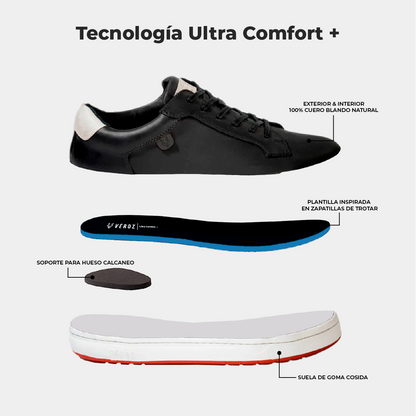 Zapatilla Cuero Hombre Vecchio - Negro