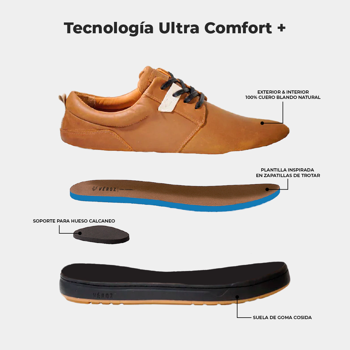 Zapatilla Cuero Hombre Russky - Tabaco