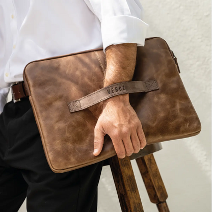 Funda Notebook Cuero Hudson - Tabaco