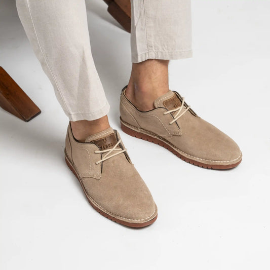 Zapato Cuero Gamuza Hombre Harbour Light - Arena