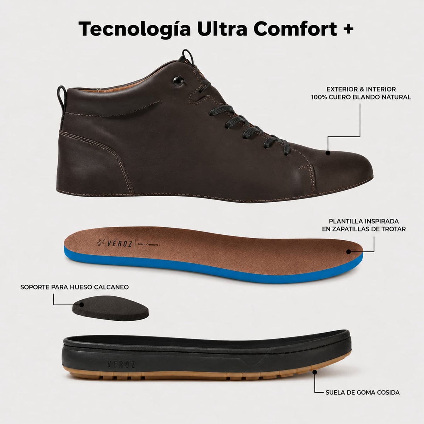 Zapatilla Mid Cuero Hombre Rialto Mid - Chocolate